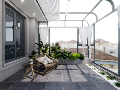 Modern leisure balcony sun room