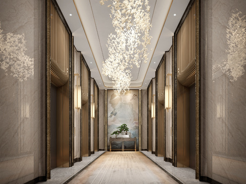 New Chinese Hotel Elevator Hall