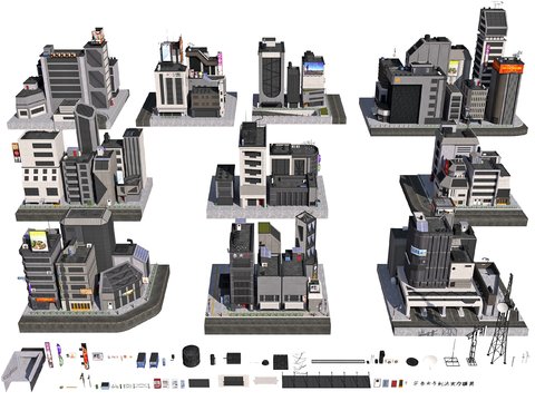 Building Components of Post-modern Urban Block Buildings