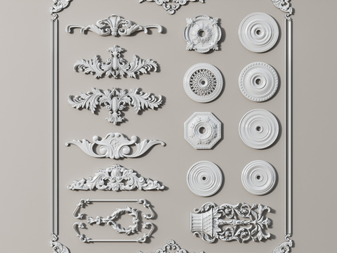 European-style carved plaster line