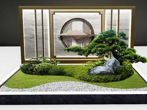 Chinese style landscape wall sketch psd