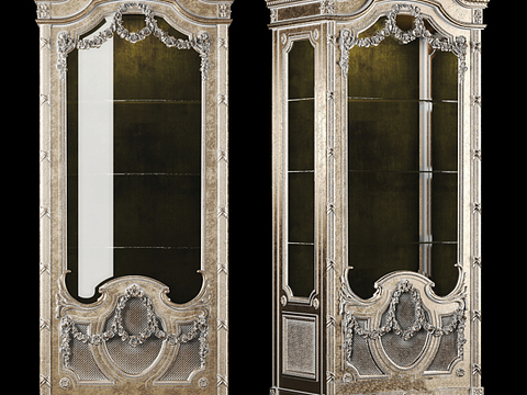 European Classical Luxury Carved Decorative Cabinet Free