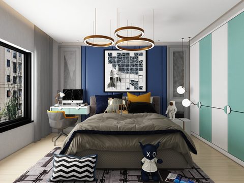 Modern minimalist creative kids Bedroom for free