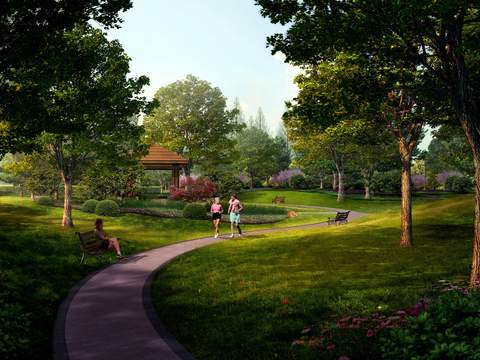 Modern Landscape Running Greenway psd