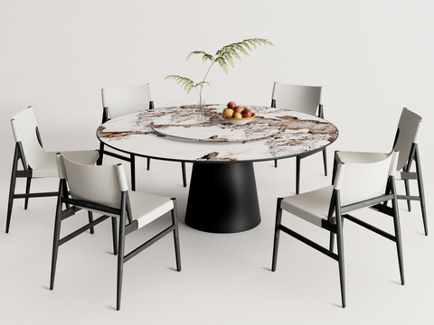 Cassina round dining table and chair