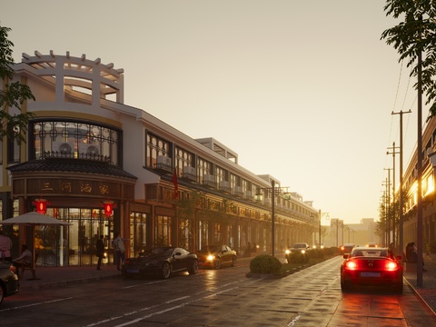 Night View of New Chinese Commercial Street