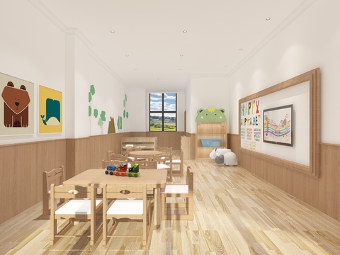 Modern wood kindergarten lounge free