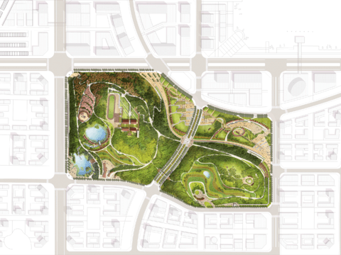 modern wetland park plan psd