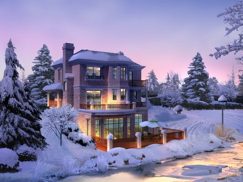 modern architectural appearance snow psd