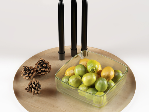 Modern Candle Pine Cone Lemon Combo