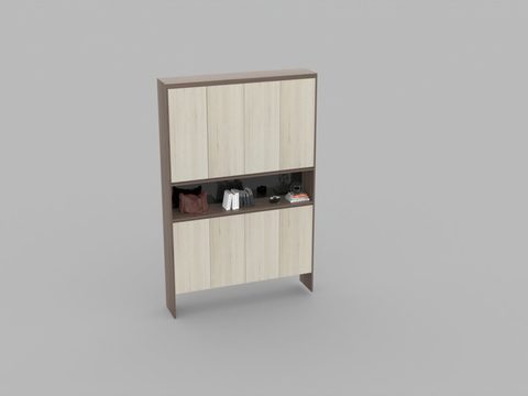 Neo-Chinese Style Simple Solid Wood Shoe Cabinet Free