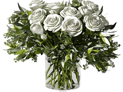 Modern White Rose Vase Floriculture