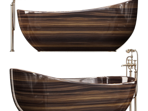 Baked Lacquered Wood Bathtub Tub Bath Tub