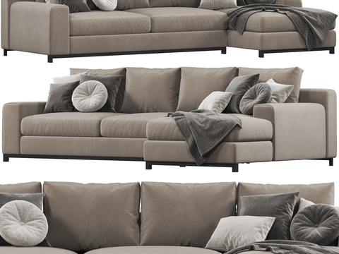 Natuzzi modern fabric corner sofa