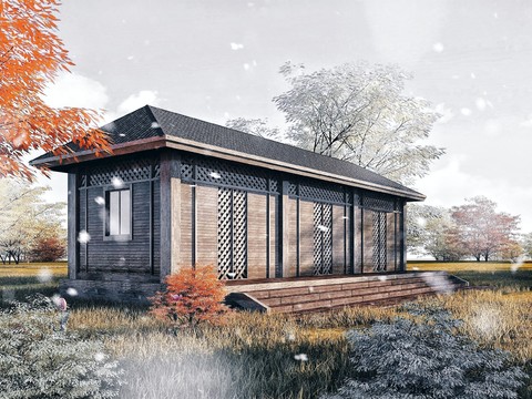 New Chinese Holiday Wooden House