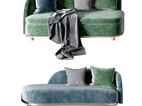 Modern flannel chaise longue