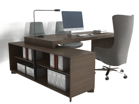 Modern office desks and chairs