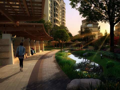 modern future Residential Landscape psd