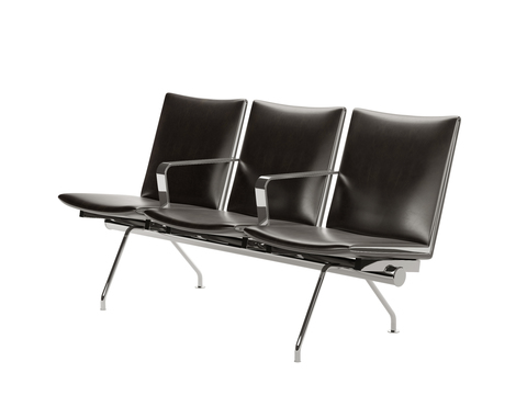 Modern leather public lounge row chair