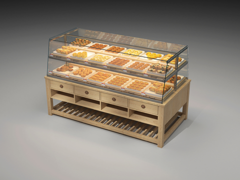 Modern Log Bakery Dessert Shelf Display Cabinet