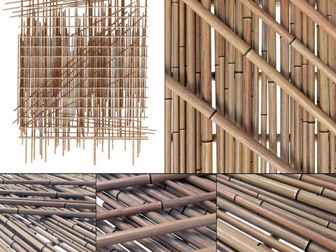 Natural wind bamboo screen partition