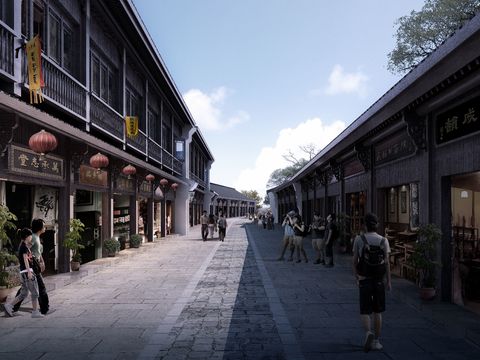 new chinese commercial street psd