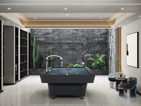 Modern negative billiard room