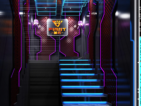 Modern neon KTV aisle free