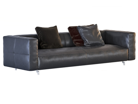 Modern minimalist leather two-seat office sofa free