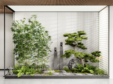 Pine Bamboo Courtyard Scrib