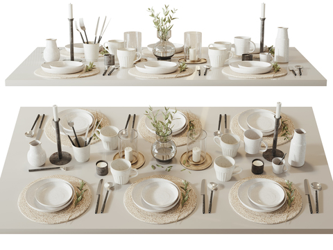 dishes knives and forks western food tableware