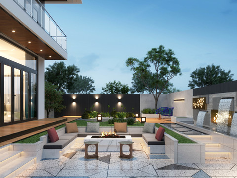 Modern Villa Courtyard