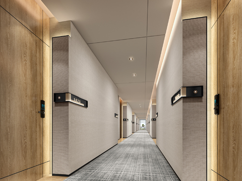 Modern Hotel Corridor