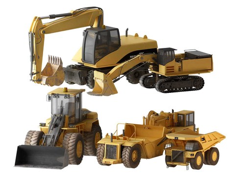 Modern excavator bulldozer