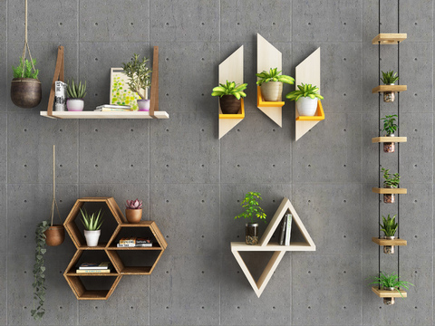 Modern Potted Wall Cabinet Storage Rack