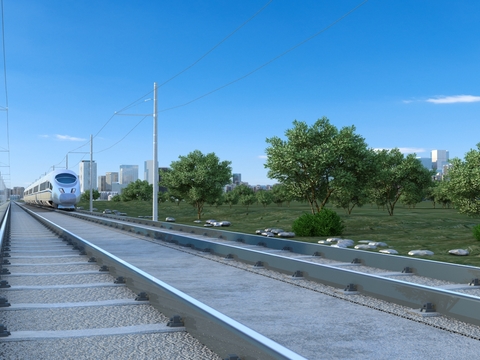 modern high-speed rail track