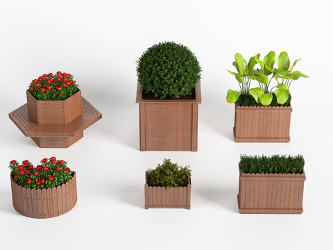 Modern outdoor potted flower box