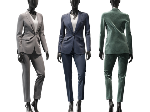 Modern Women's Business Suit Model