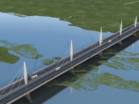 modern river-crossing bridge