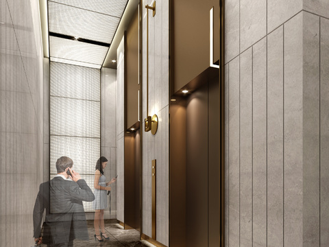 Modern Lobby Entrance Elevator Hall