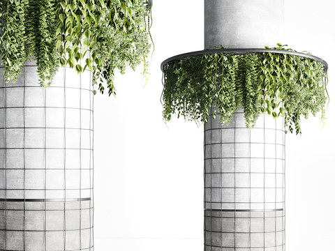 Modern Pillar Green Plant Chlorine