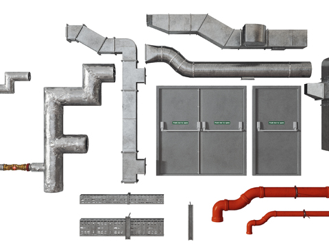 Modern fire door fire pipe smoke pipe