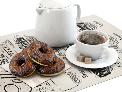 Modern Donut Coffee Food