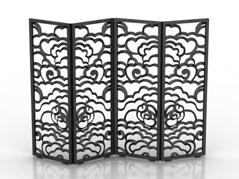 New Chinese Retro Moire Folding Screen Free