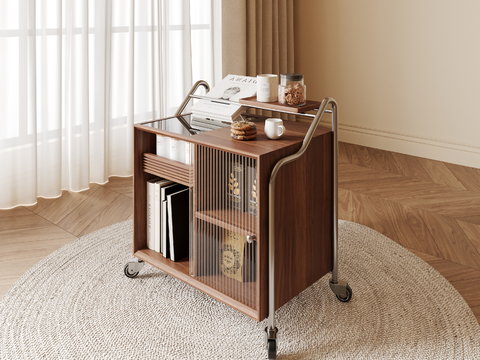 Quiet cart, corners, side cabinets