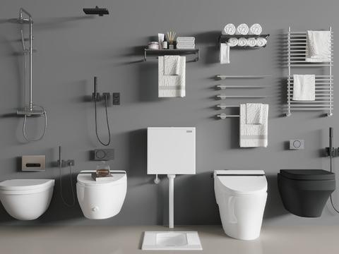 Modern toilet squat pan towel rack