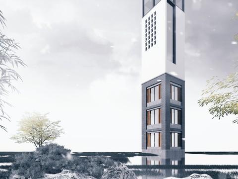 New Chinese-style observation platform observation tower