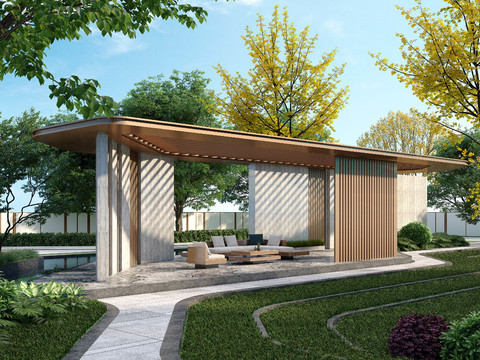 Modern courtyard gazebo pavilion