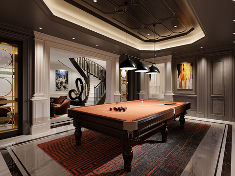 European-style underground billiard room