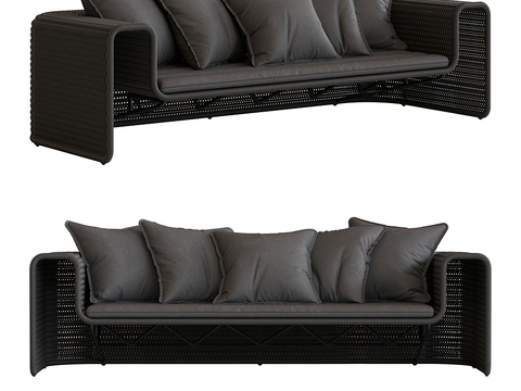 Modern outdoor double sofa